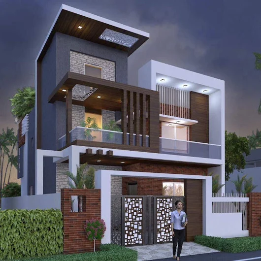 Modern villa designed and built by Woddies Constructions in Chennai